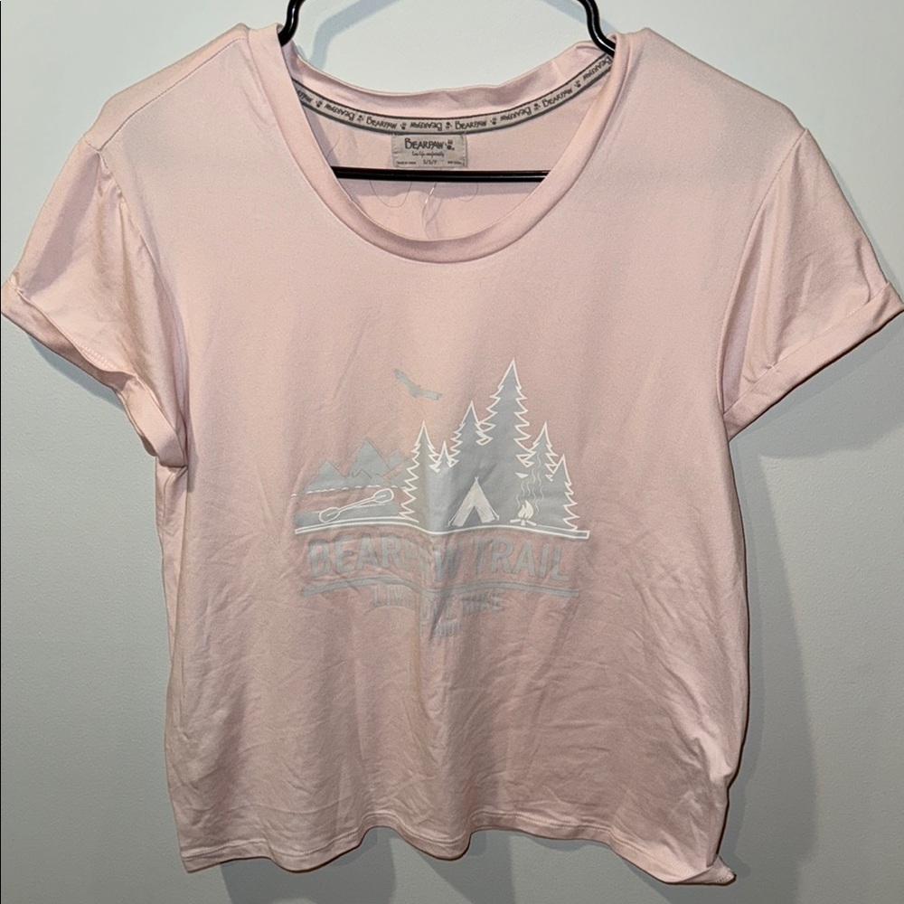 NWOT Women's Bearpaw Trail Pink Graphic Sleep Tee